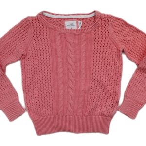 H&M corail pink knit sweater girl size 6-8